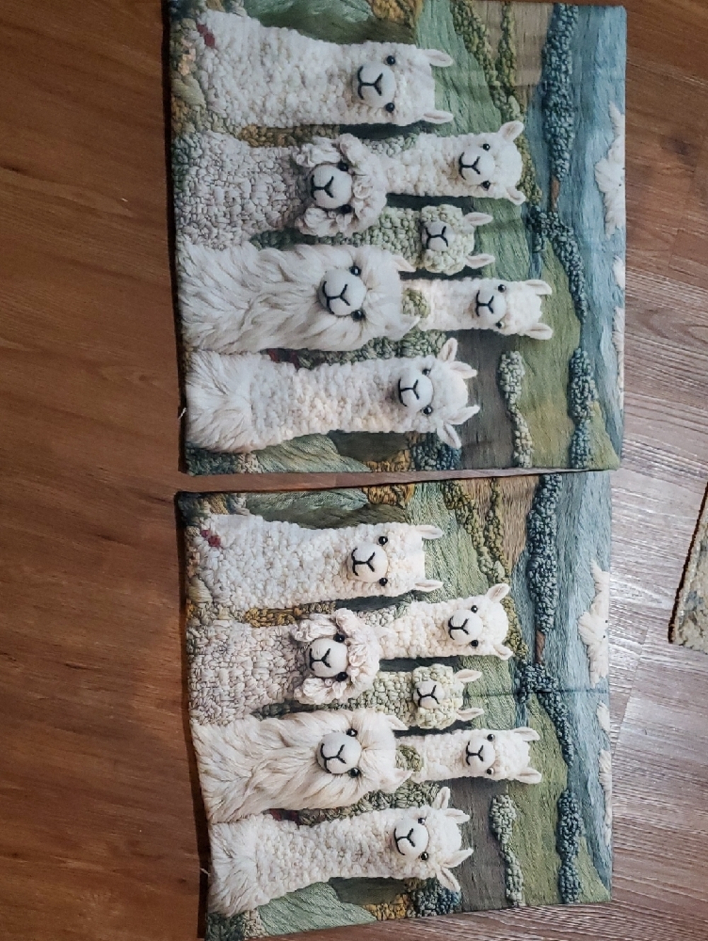 LAST CHANCE Alpaca Toss Pillow Covers with Cream & Light Gray Alpacas - Picture 2 of 2